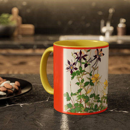 Aquilegia Flowers by Tanigami Kônan Colorful Mugs (11oz, 15oz)