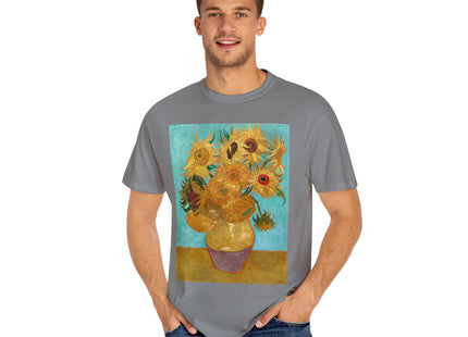 Vase with Twelve Sunflowers by Vincent van Gogh Unisex Garment-Dyed T-shirt