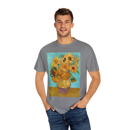 Vase with Twelve Sunflowers by Vincent van Gogh Unisex Garment-Dyed T-shirt