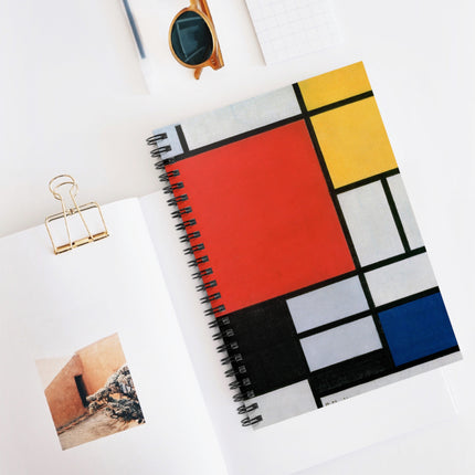 Composition with Red, Yellow, Blue, and Black by Piet Mondrian Spiral Notebook - Ruled Line