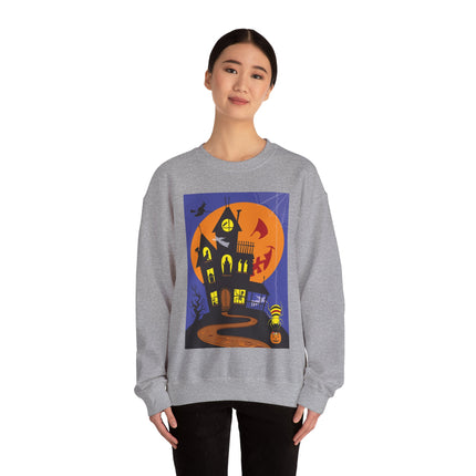 Halloween Night at the Haunted House Unisex Heavy Blend™ Crewneck Sweatshirt