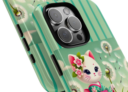 Geisha Kitten and the Dandelion Phone Cases