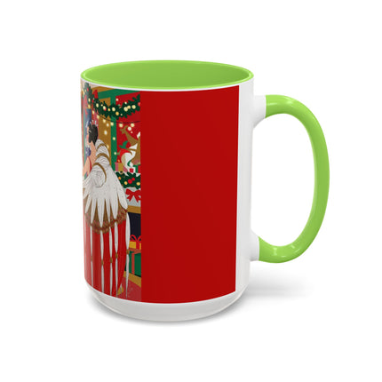 🎄💃 The Christmas Mirror Duet Colorful Mug – Art Deco Holiday Elegance