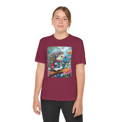 Cute Hedgehog Youth Competitor Tee – Garden Adventure & Whimsical Charm