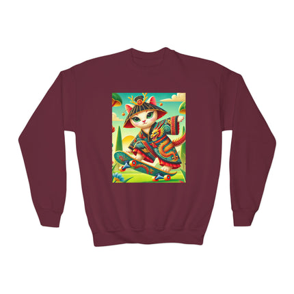 Dragon Dance on Wheels Youth Crewneck Sweatshirt – Energy, Style & Fearless Creativity