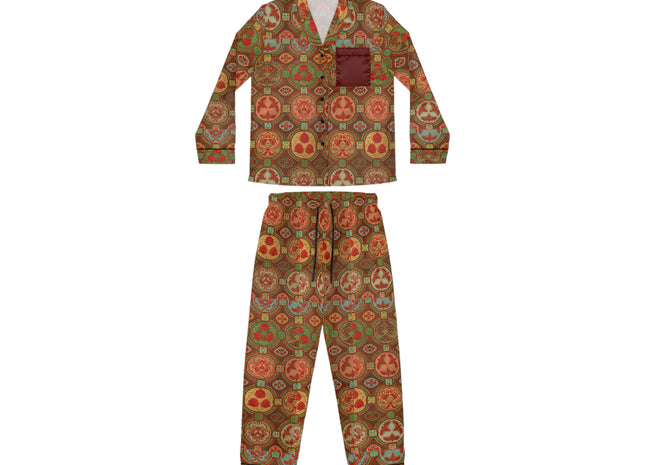 Japanese Fan Pattern by G.A. Audsley Women's Satin Pajamas (AOP)
