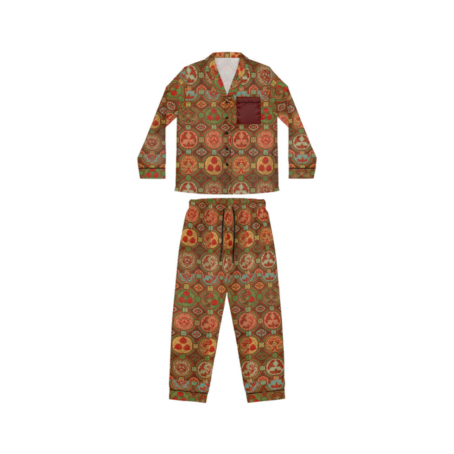 Japanese Fan Pattern by G.A. Audsley Women's Satin Pajamas (AOP)