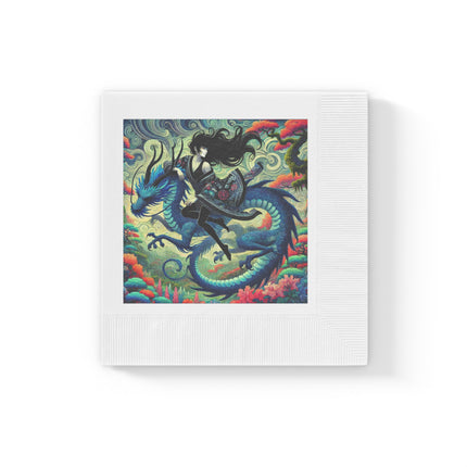 Mystic Guardian of the Sky White Coined Napkins