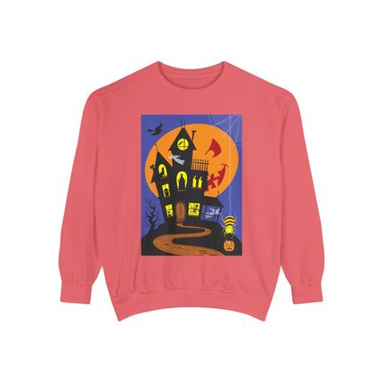 Halloween Night at the Haunted House Unisex Garment-Dyed Sweatshirt