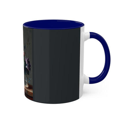 Floral Still Life by Johann Baptist Drechsler Colorful Mugs, 11oz