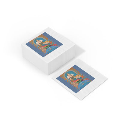 April & Diamond Zodiac White Coined Napkins