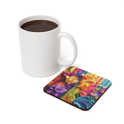 The Graceful Freesia Cork Back Coaster