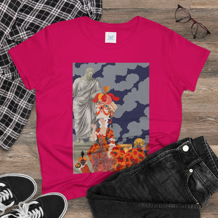 Rococo Grandeur Women's Midweight Cotton Tee – Opulent Elegance & Theatrical Charm