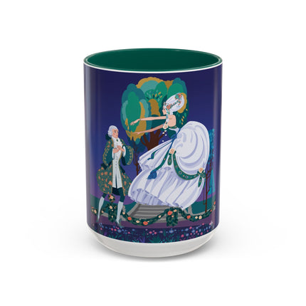 Moonlit Garden Waltz Colorful Mug (11oz, 15oz) – Rococo Romance, Garden Elegance & Enchanted Dance