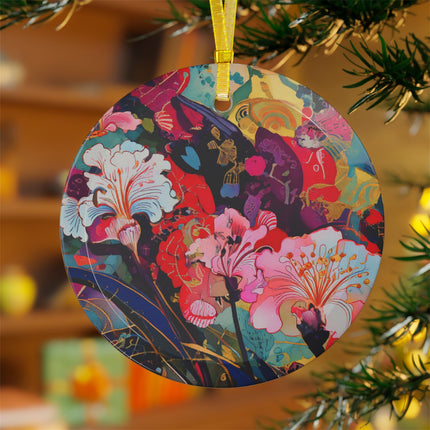 Ethereal Irises Glass Ornament