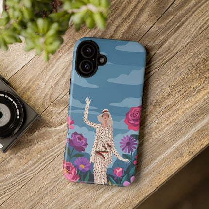 🌺👒 The Grand Flower Promenade Phone Case – Art Deco Fashion Illustration