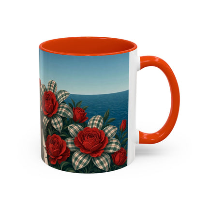 ⛵🌹 The Seaside Rose Traveler Colorful Mug – Art Deco Floral Elegance