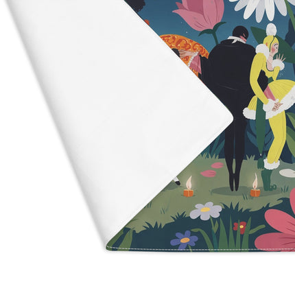 🌙🎭 The Moonlit Garden Masquerade Placemat – Art Deco Floral Fantasy