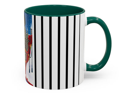 Elegant Winter Woman in Sleigh Colorful Mugs (11oz, 15oz)