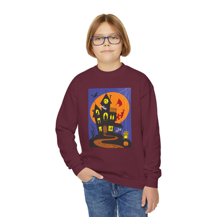 Halloween Night at the Haunted House Youth Crewneck Sweatshirt