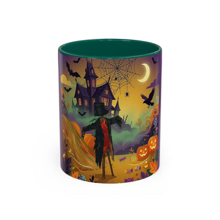 🌙🎃 The Scarecrow Of Haunted Hollow Colorful Mug – Whimsical Halloween Mystery
