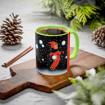 A Festive Snowball Toss Colorful Mugs (11oz, 15oz)