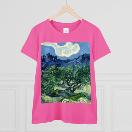 Olive Trees by Vincent Van Gogh Women's Midweight Cotton Tee