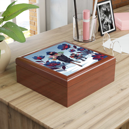 🎁🌺 The Christmas Gift Garden Stroll Jewelry Box – Art Deco Holiday Fantasy