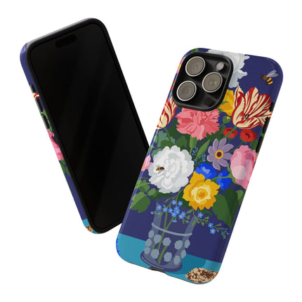 Midnight Floral Bouquet Phone Case – Vibrant Blooms & Enchanted Garden