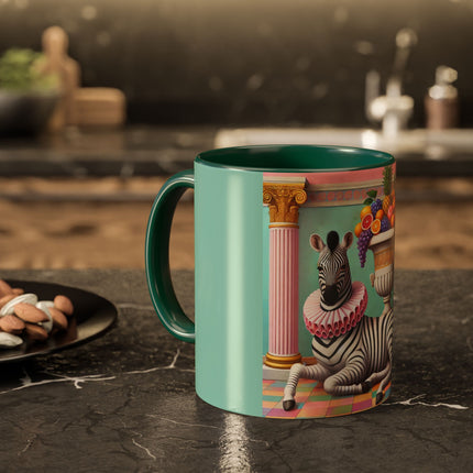 Still Life with Zebra, Fruit, and Pink Columns Colorful Mugs (11oz, 15oz)