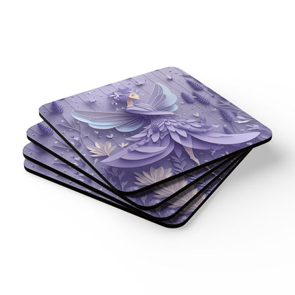 Lavender Fairy Corkwood Coaster Set