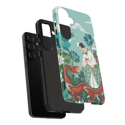 🐉🌿 The Dragon Keeper Phone Case – Art Deco Floral Fantasy