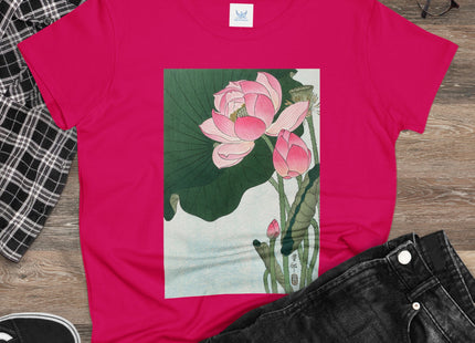 Blooming Lotus Flowers by Ohara Koson Women's Midweight Cotton Tee