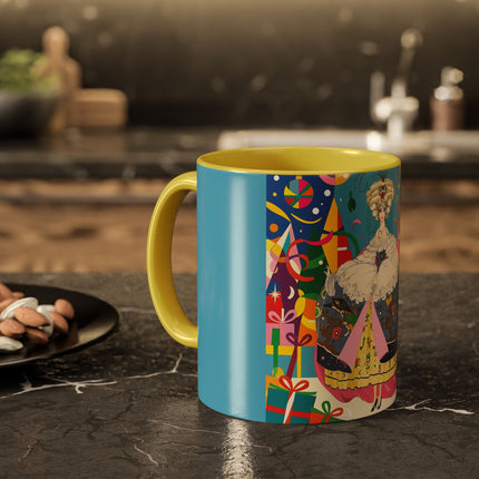 🎀✨ The Christmas Court Of Joy Colorful Mug – Art Deco Holiday Fantasy