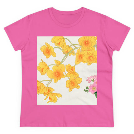 Golden Bow Orchid Women's Midweight Cotton Tee