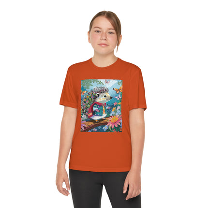Cute Hedgehog Youth Competitor Tee – Garden Adventure & Whimsical Charm