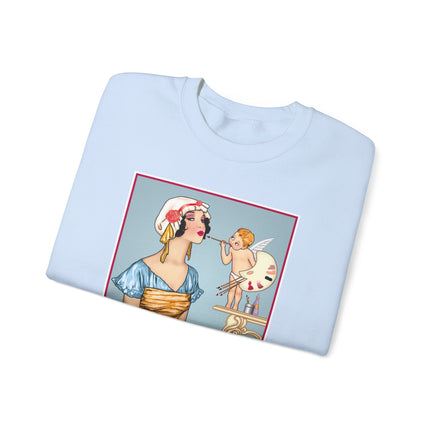 The Enchanting Painter: A Fairy's Artistic Touch Heavy Blend™ Crewneck Sweatshirt