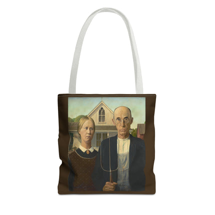 American Gothic by Grant Wood Tote Bag (AOP)