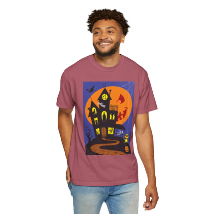 Halloween Night at the Haunted House Unisex Garment-Dyed T-shirt