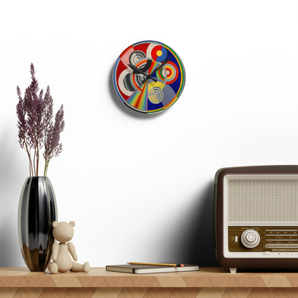 Rythme No. 1 by Robert Delaunay Acrylic Wall Clock, Round and Square
