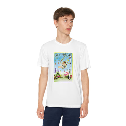 Spring Fairy's Floral Swing Youth Competitor Tee – Garden Magic & Whimsical Adventure