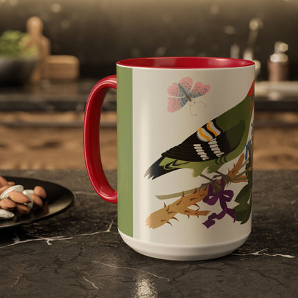 Woodpecker & Rose Colorful Mugs – Vibrant Spring & Bold Beauty