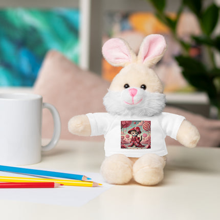 Whimsical Geisha Kitten in a Valentine Garden Stuffed Animals with Tee