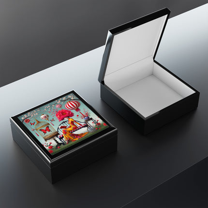 Reading In A Painted Garden Jewelry Box