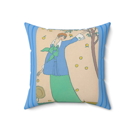 Le Verger by Georges Lepape Spun Polyester Square Pillow