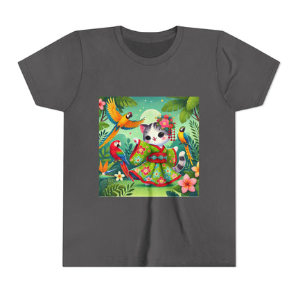 Parrot Dance of the Geisha Kitten Youth Short Sleeve Tee