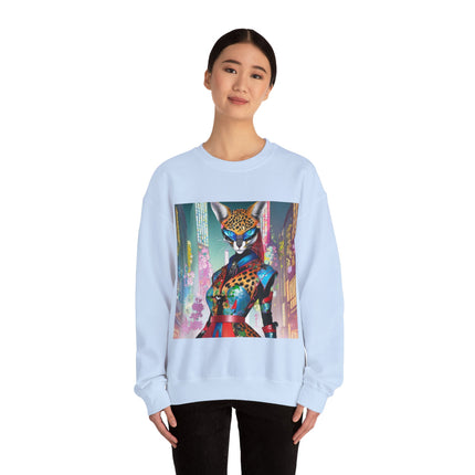 Cyber Cat Glamour Unisex Heavy Blend™ Crewneck Sweatshirt