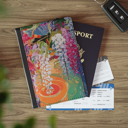 Golden Wisteria Elegance Passport Cover
