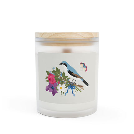 Bluebird & Butterfly Frosted Glass Candle