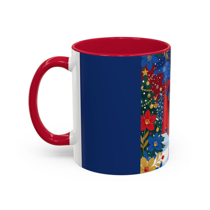 🎭❄️ The Christmas Masquerade Lady Colorful Mug – Art Deco Holiday Fantasy
